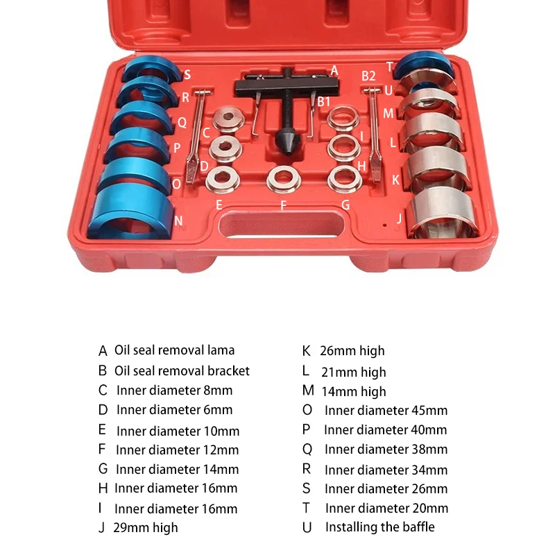 Oil Seal Removal Tools Set Car Camshaft Crank Balance-Shaft Oil Seal Remover/Installer Kit Auto Repair Tool