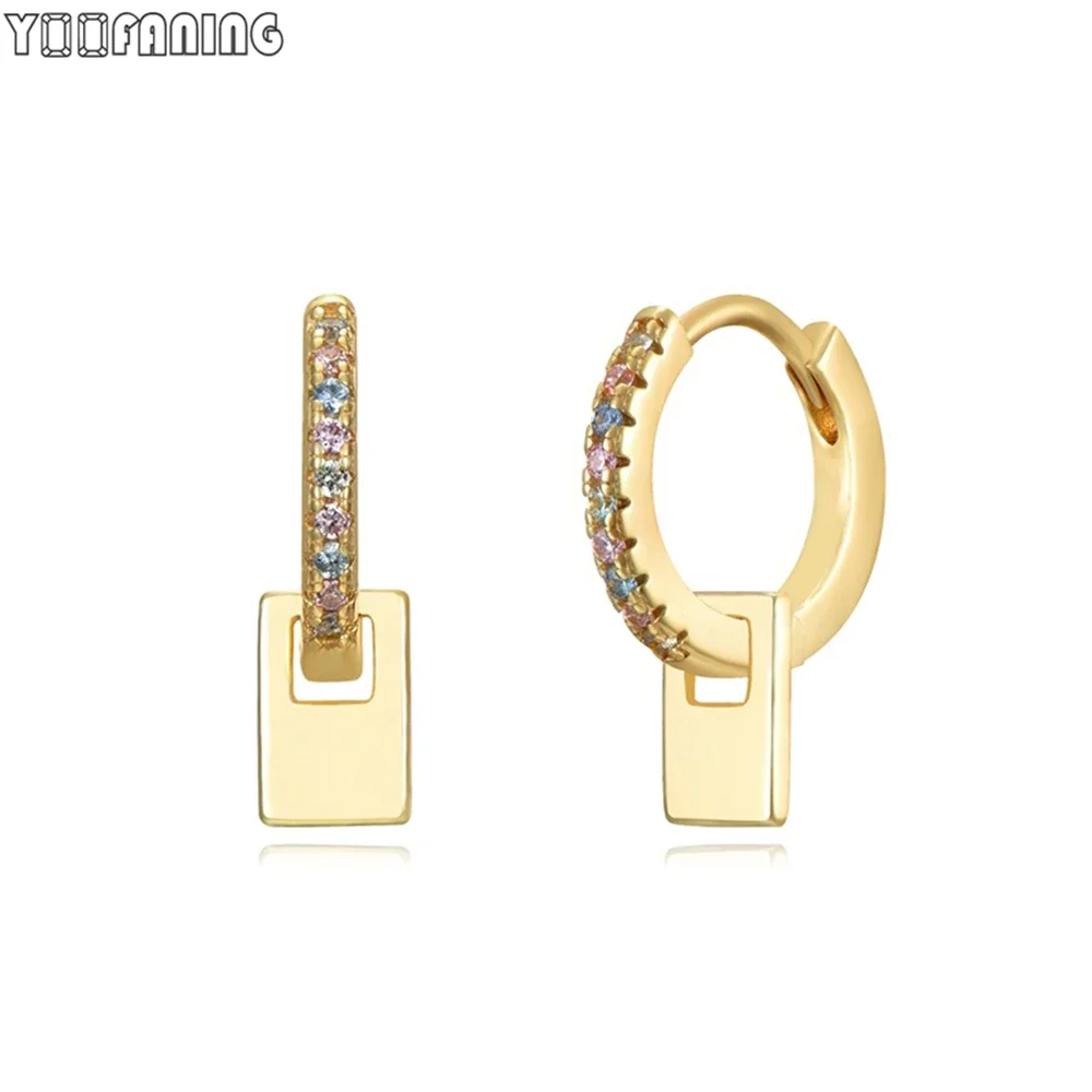 925 prata esterlina orelha agulha moda luz luxo ouro hoop brincos exclusivo pendurado tag design requintado brincos para mulher