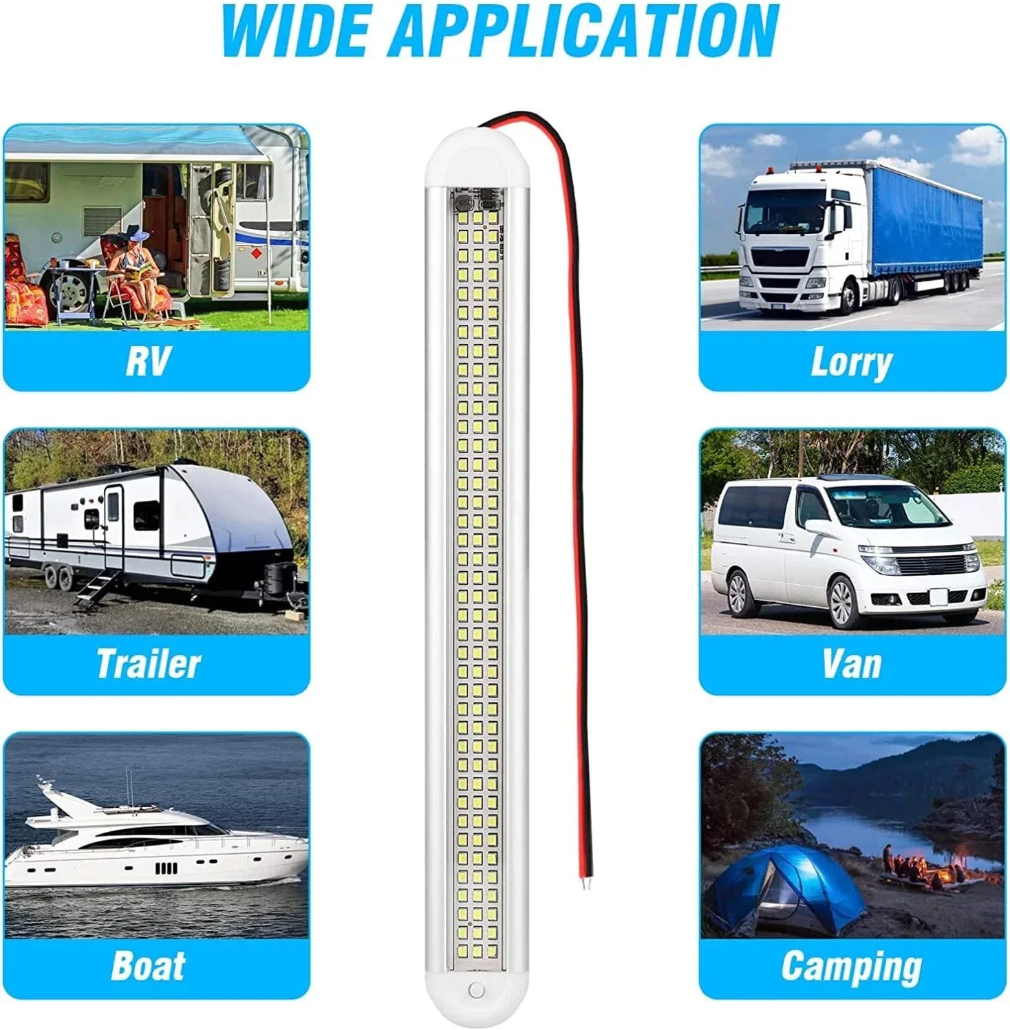 

4pcs Car LED Car Interior Strip Light High Brightness Bar Reading Light Car Van Caravan Boat Bus 12V Ceiling Lamp RV Accessories