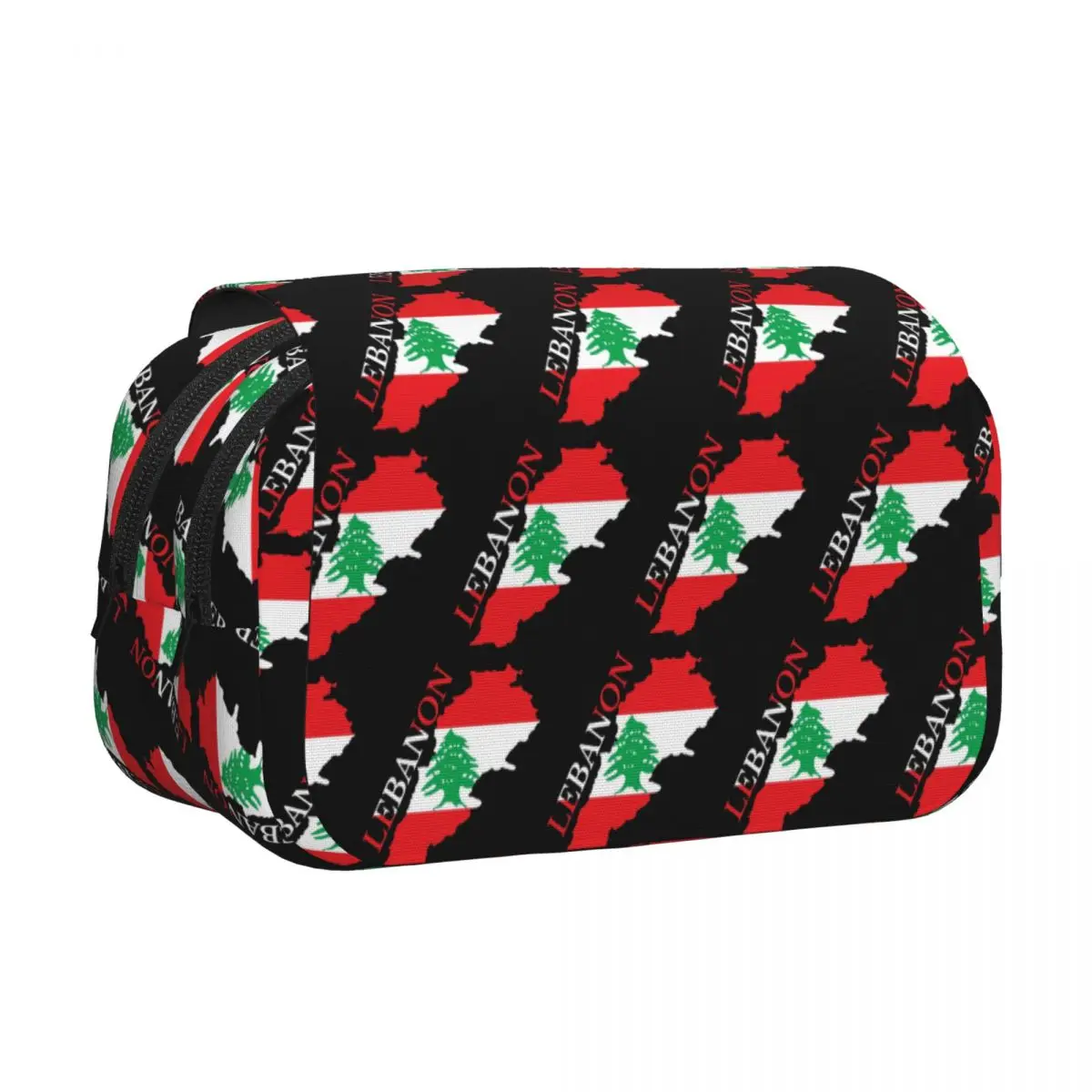 Lebanon Flag Map Pencil Case Pen Holder Hard Shell Leather Large Storage Pen Box Pencil Bag for Students School