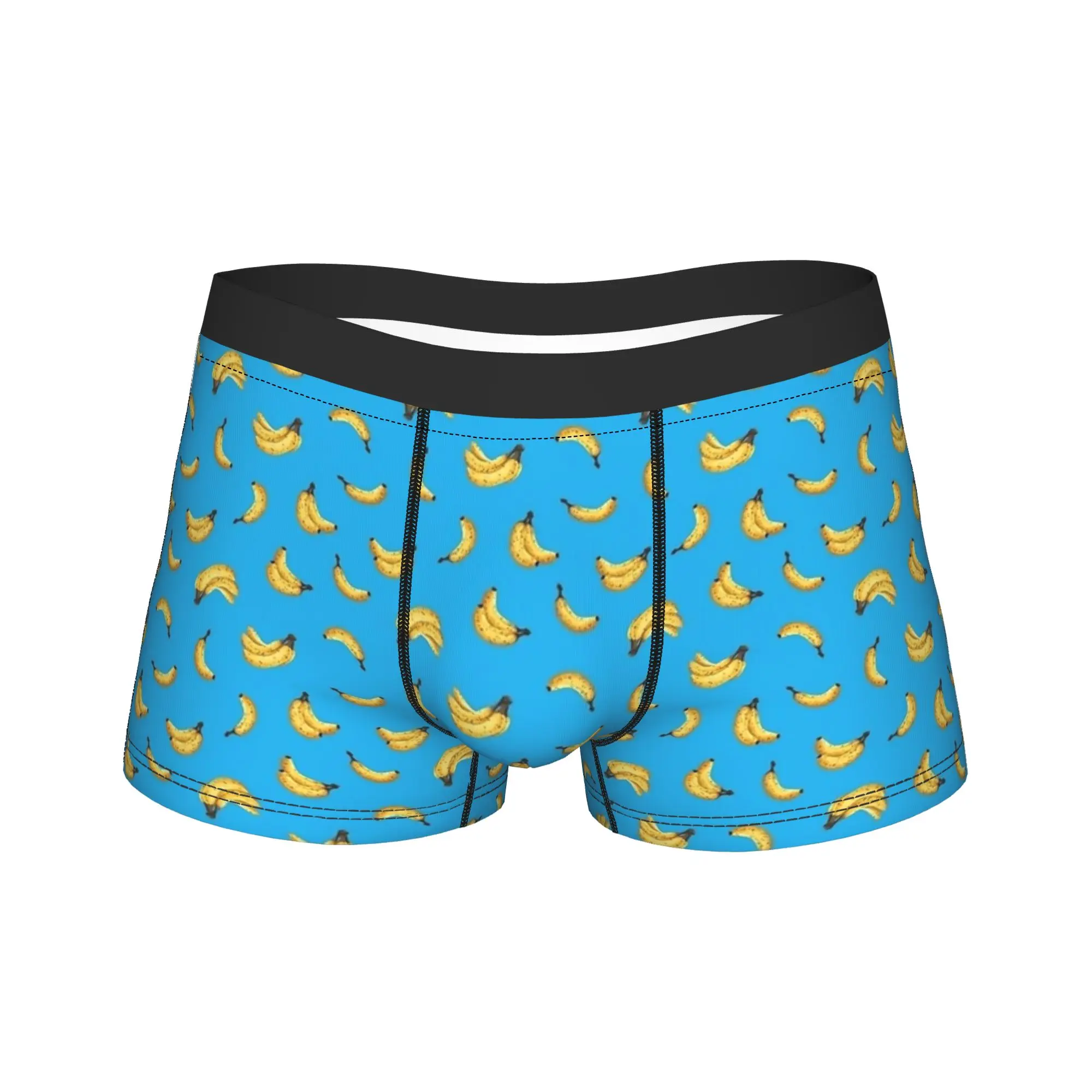 

Синие бананы с принтом, нижнее белье, боксеры с узором, Лидер продаж, мужские трусы, эластичные шорты, трусы, подарок на день рождения