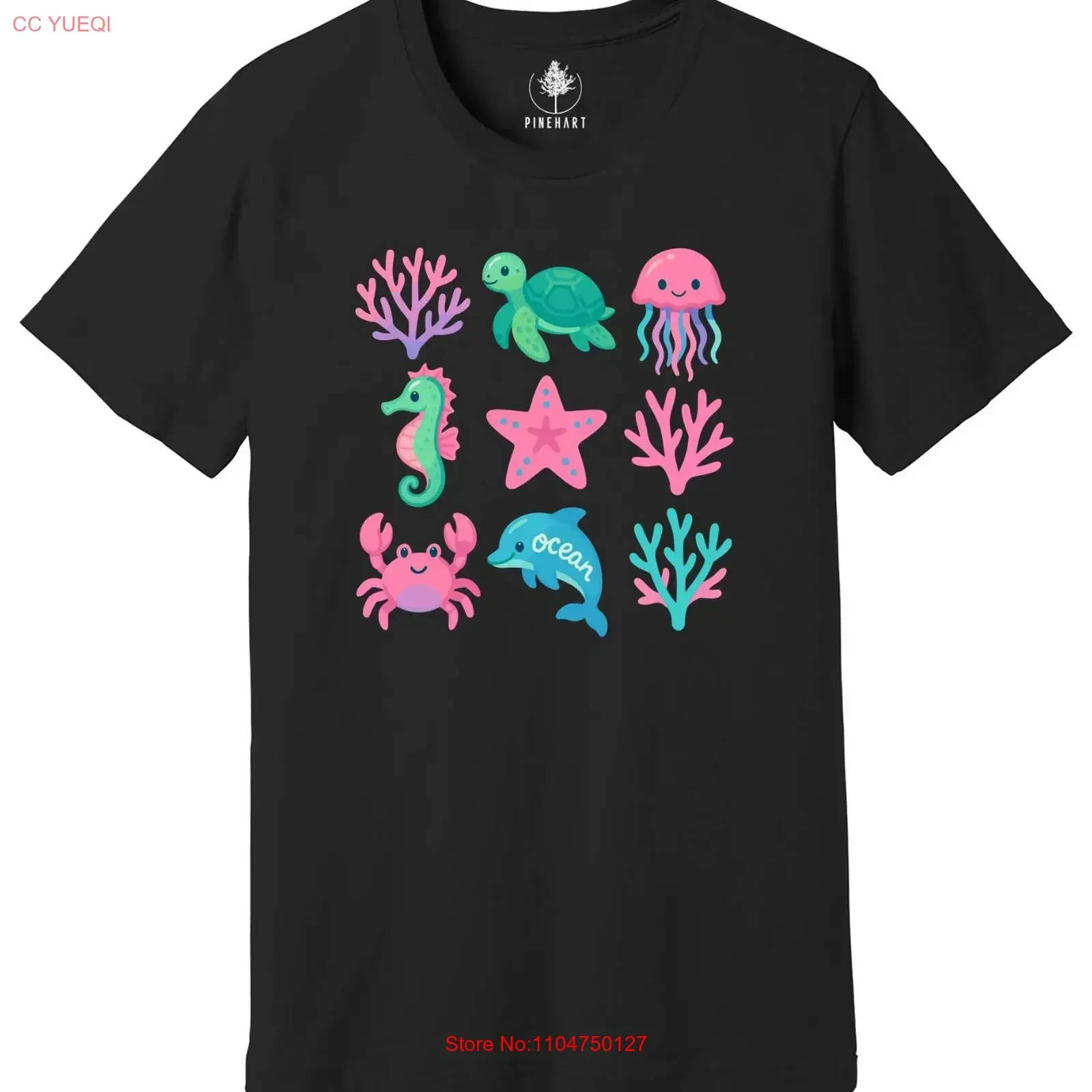 Summer marine creatures T Shirt Preppy Beach Lover vintage Washed Comfortable Unisex Top For Everyday Wear graphic homme