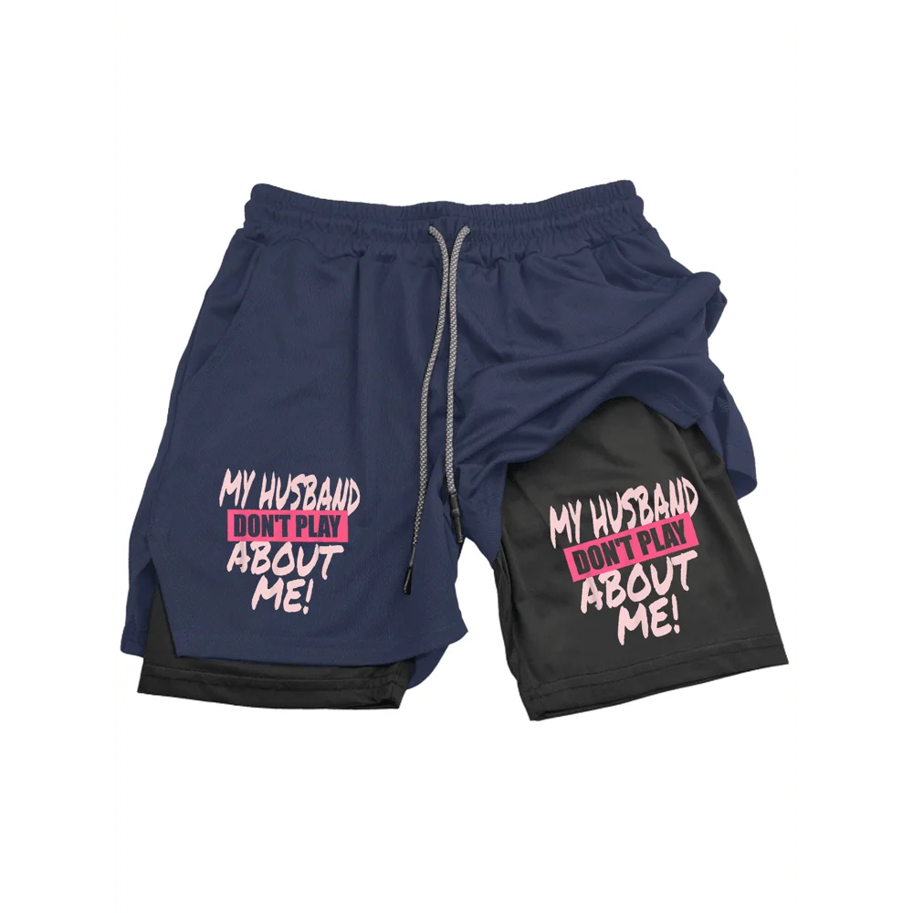 

Mens 2 In 1 Workout Shorts With Built-In Liner Quick Dry Breathable Graphic Print For Gym Fitness Running