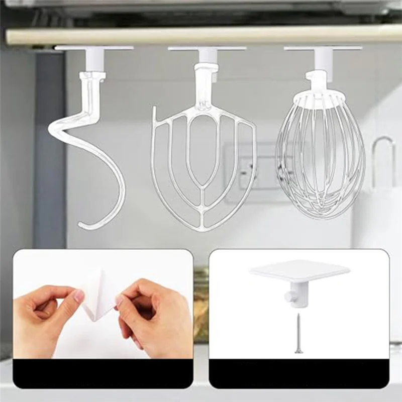 Promotion!Stand Mixer Attachment Holder, Store Stand Mixer Accessories/Part Organizer For Mixer White Kitchenware