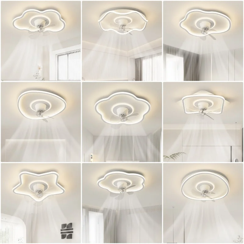 Full Spectrum Bedroom Light Simple Modern 360 Degrees Shaking Head Mute Fan Lamp Warm Study Master Bedroom Ceiling Light