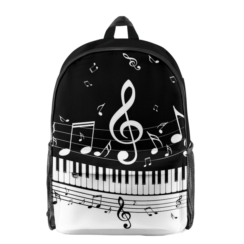 Piano Notes Three Piece Backpacks Set for Boy and Girls Best Gifts 3D Cartoon School Backpack for Children