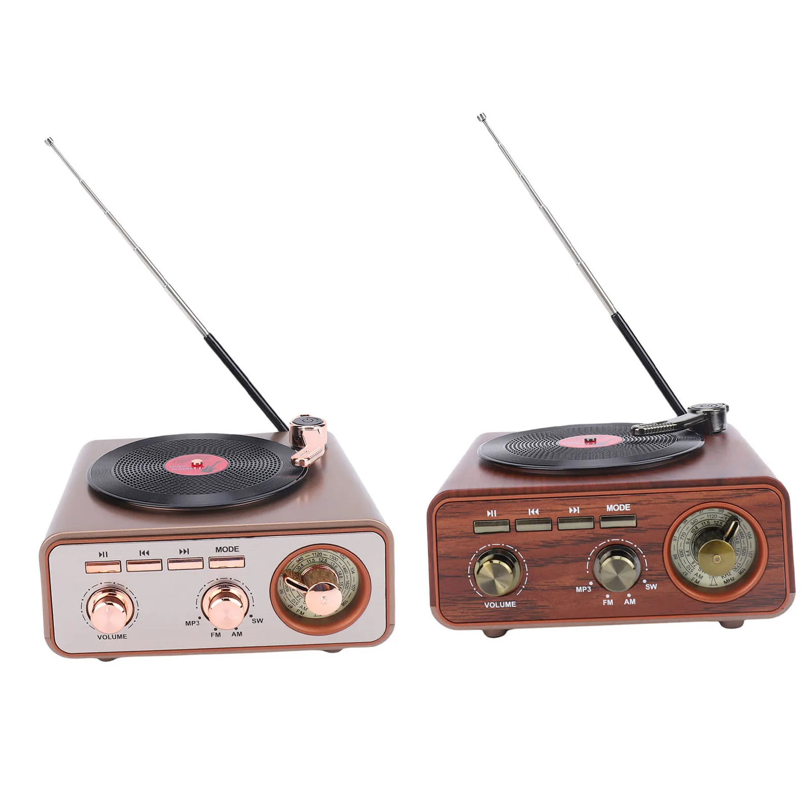 

Bluetooth Speaker Vintage Record Player Speaker AM FM SW Radio Retro Rechargeable Portable Record Player Style Speaker