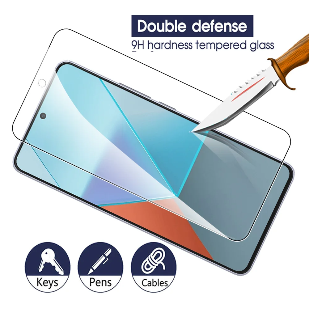 Protector de pantalla de vidrio templado para móvil, película protectora de armadura para Xiaomi Redmi Note 13 Pro, 4G, 5G, 1 a 4 unidades