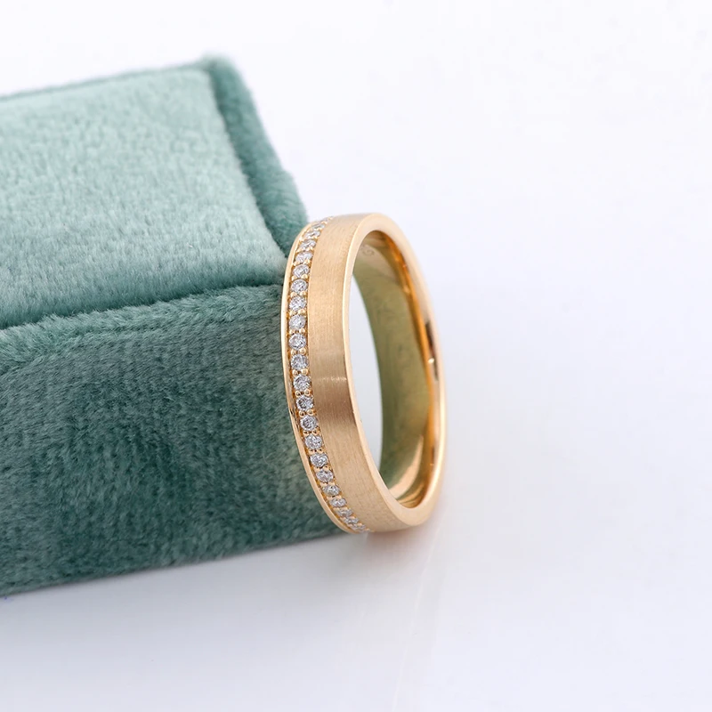 Ювелирные изделия в стиле прованс, мужское обручальное кольцо из желтого золота 14 карат/18 карат с лабораторным бриллиантом, обручальное кольцо на заказ, подарок на день рождения, годовщину