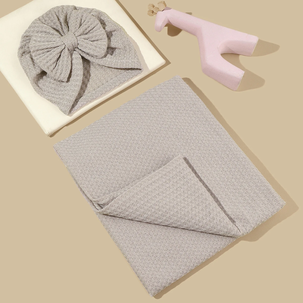 2 unids/set manta y gorro para bebé suaves y cómodos con múltiples patrones para elegir como regalo para recién nacido