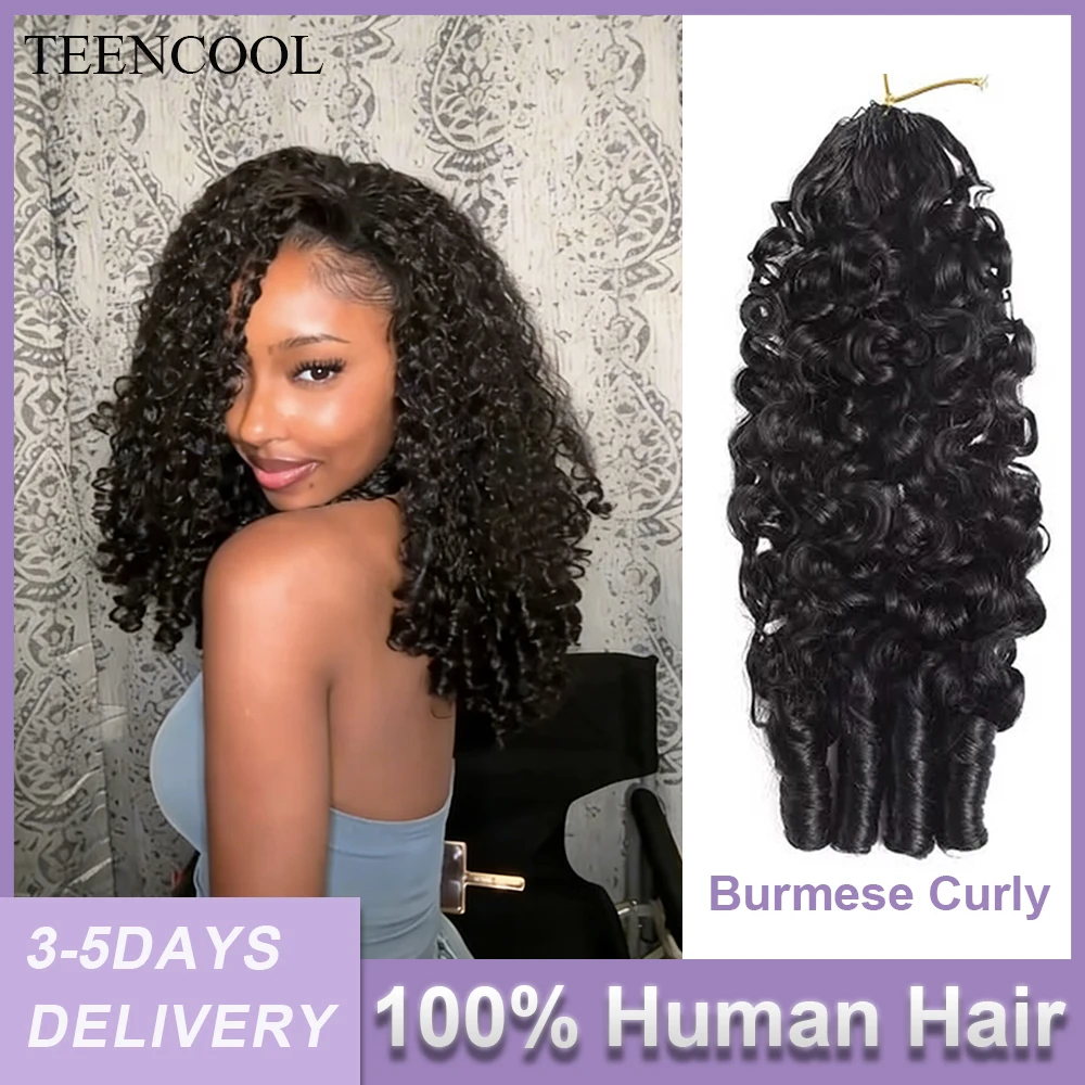 

Волосы для наращивания крючком, 100% натуральные, бразильские, бирманские кудри, без узлов, предварительно разделенные, для полной прически, для женщин