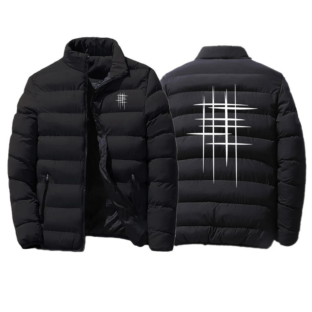 Creative line pattern Logo Print 2026 Autumn/Winter New Men's Jacket with Cotton Thickened Coat Warm and Simple Cotton Hoodies view 6