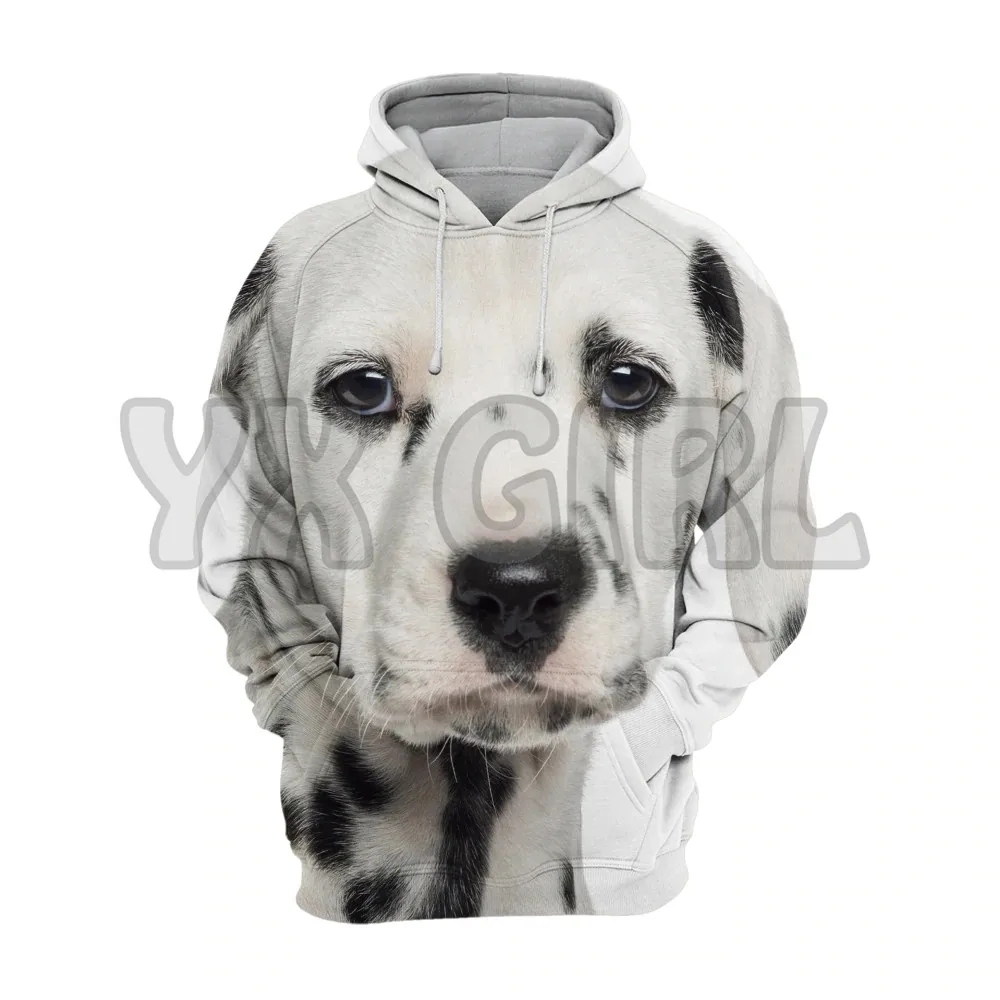 Animali cani cucciolo dalmata felpe con stampa 3D pullover Unisex divertente felpa con cappuccio per cani tuta Casual da strada