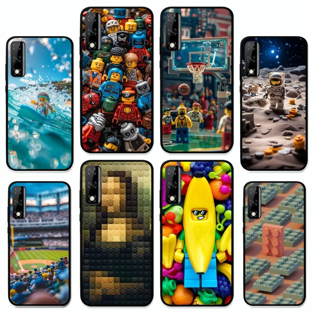 L-LEGO Phone Case For Huawei Y9 6 7 5 Prime Enjoy 7s 7 8 Plus 7a 9e 9plus 8E Lite Psmart Shell