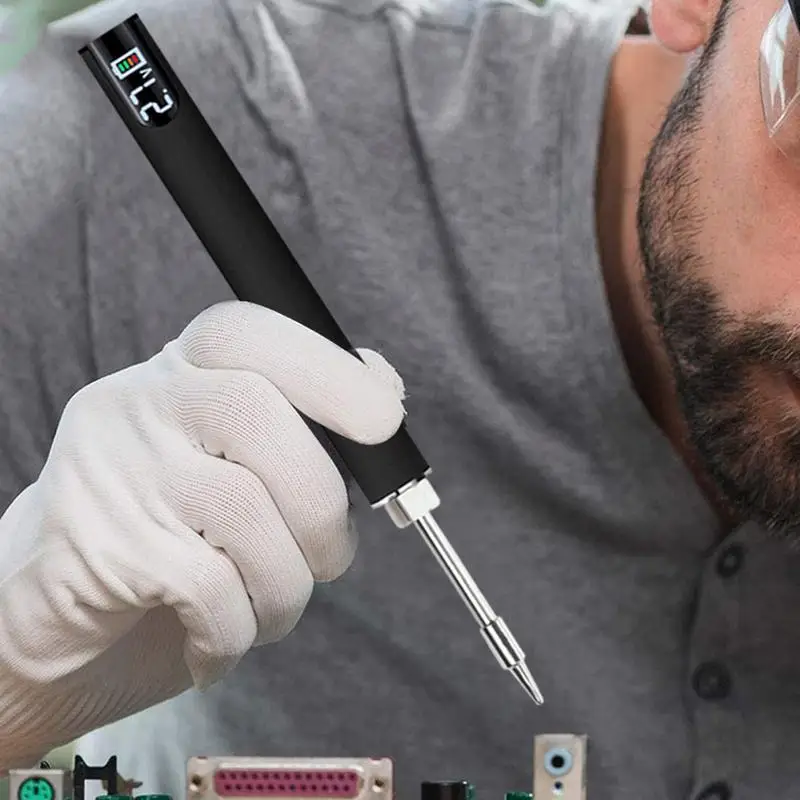 طقم مكواة لحام صغير مع شاحن USB ، قلم خيط ، جهد قابل للتعديل 3 تروس ، عربة بطارية قلم