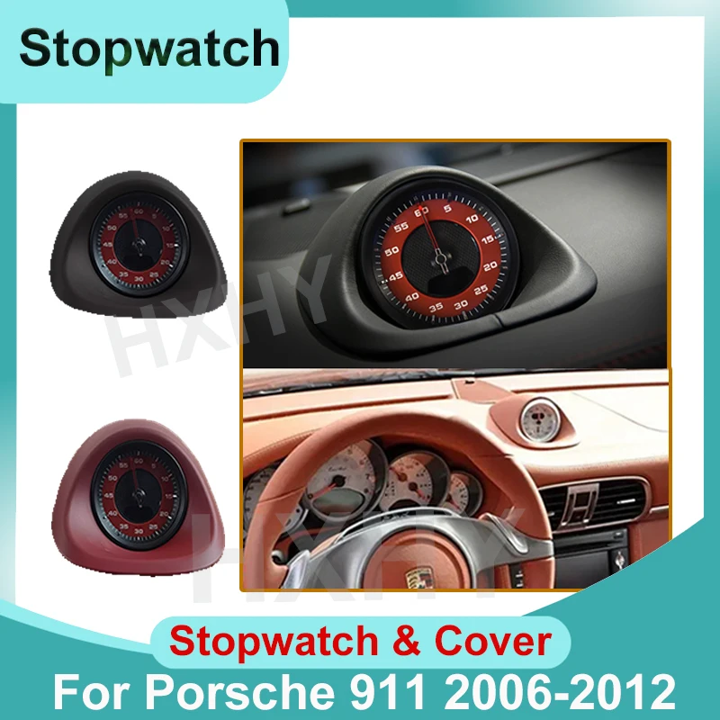 Car Dashboard Stopwatch Decoration Clock Time Support Sport Chrono Interior Center Electronic Meter For Porsche 911 2006-2012