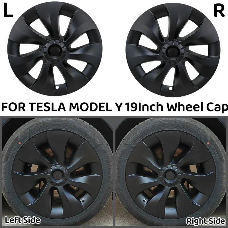 4PCS 19-Inch Hub Cap Replacement Performance Wheel Cap Automobile Hubcap Full Rim Cover Accessories for Tesla Model Y 2018-2023