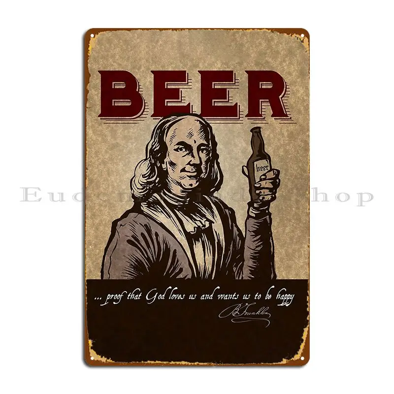 Ben Franklin S Thoughts On Beer Metal Sign Plaques Poster Cinema Garage Cinema Customize Tin Sign Poster