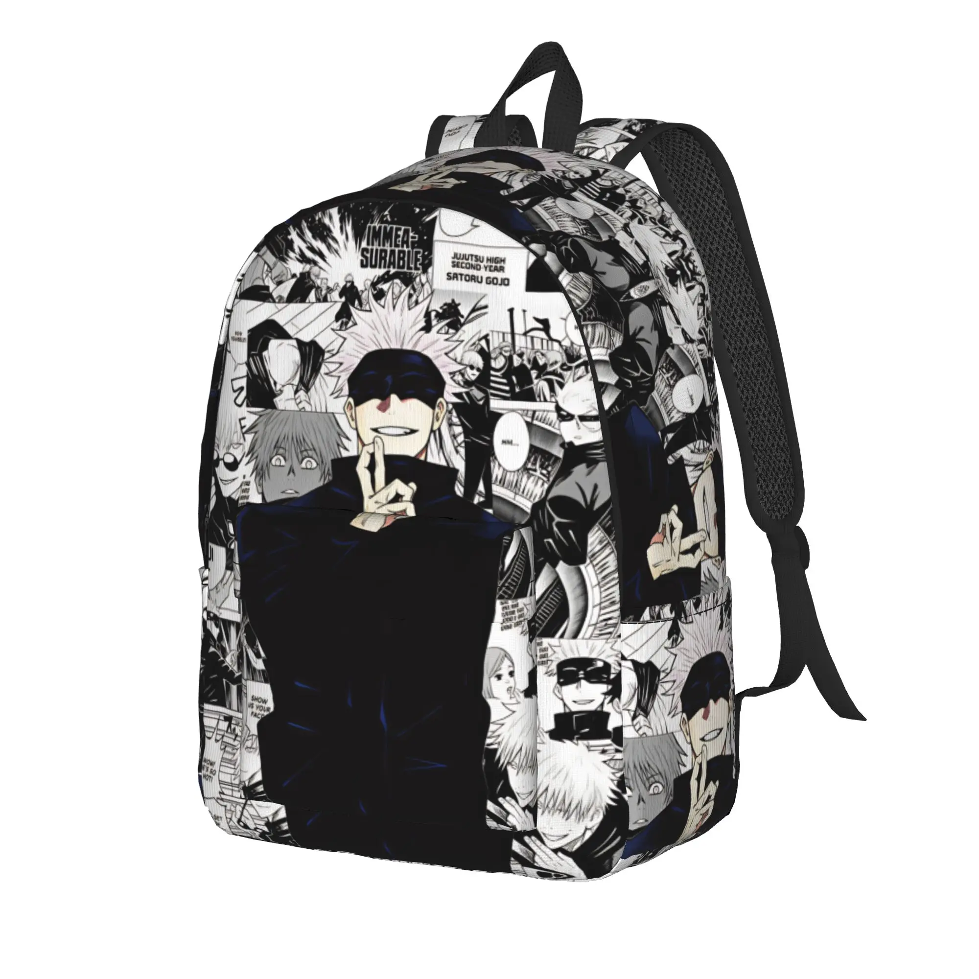Anime Satoru Gojo Backpack  Boy Girl Polyester Trekking Backpacks Pattern Casual High School Bags Rucksack