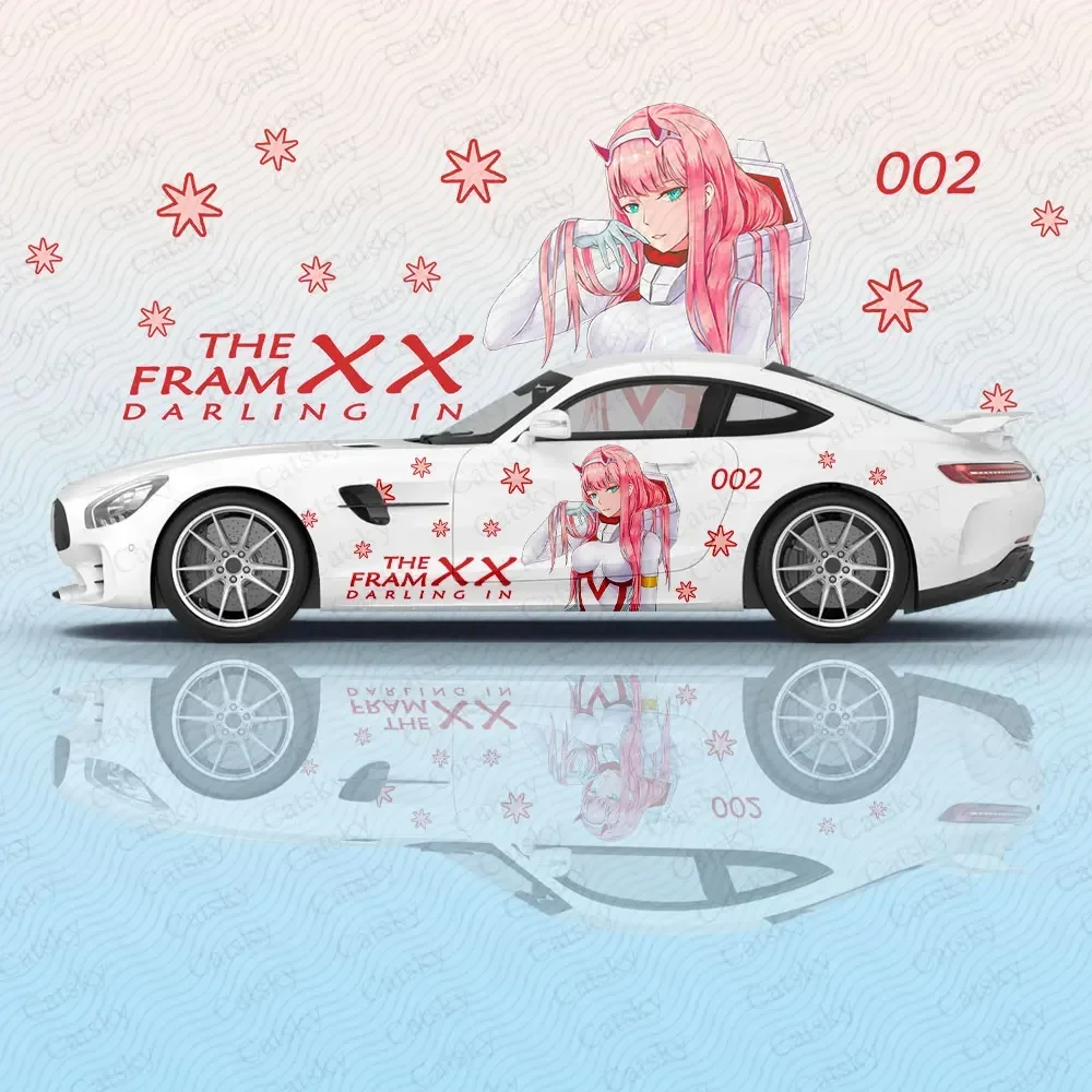 

Zero Two аниме девушка автомобильная наклейка цветок виниловые наклейки для автомобиля внедорожник боковые графические наклейки, универсальный размер, наклейки на кузов автомобиля