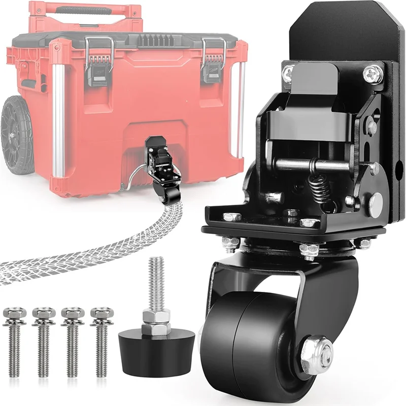 B84B-Front Wheels For Rolling Tool Box-Foldable Caster Wheel Kit Thickened Steel Construction