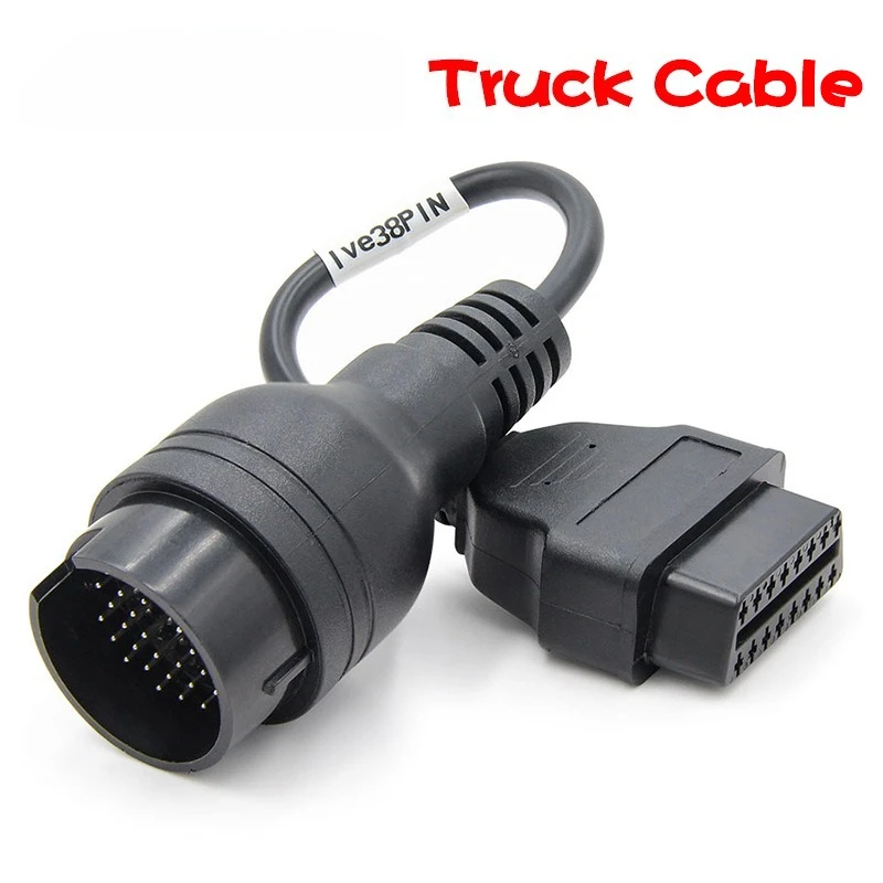 

for Iveco Truck 38 Pin Male to OBD2 Extension Cable Adapter 16 Pin Cable Diagnostic OBD2 Scanners for Truck Fault Detection