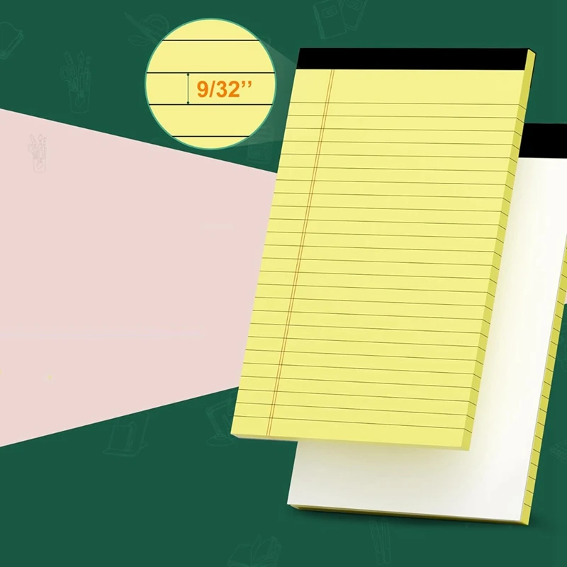 Yellow Pads 5X8 Notepads, 8 Pack Small Note Pads 5X8 College Ruled Perforated Memo Pad For Work Well-Made