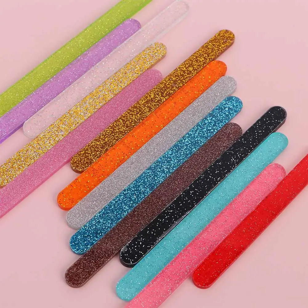 10/50Pcs Glitter Baby Shower Crafts Acrylic DIY Ice Cream Sticks Kids Gift Party Supplies Popsicle Stick