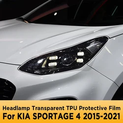 For KIA SPORTAGE 4 2015-2021 Car Exterior Headlight Anti-scratch Front Lamp Tint TPU Protective Film Cover Repair Accessories