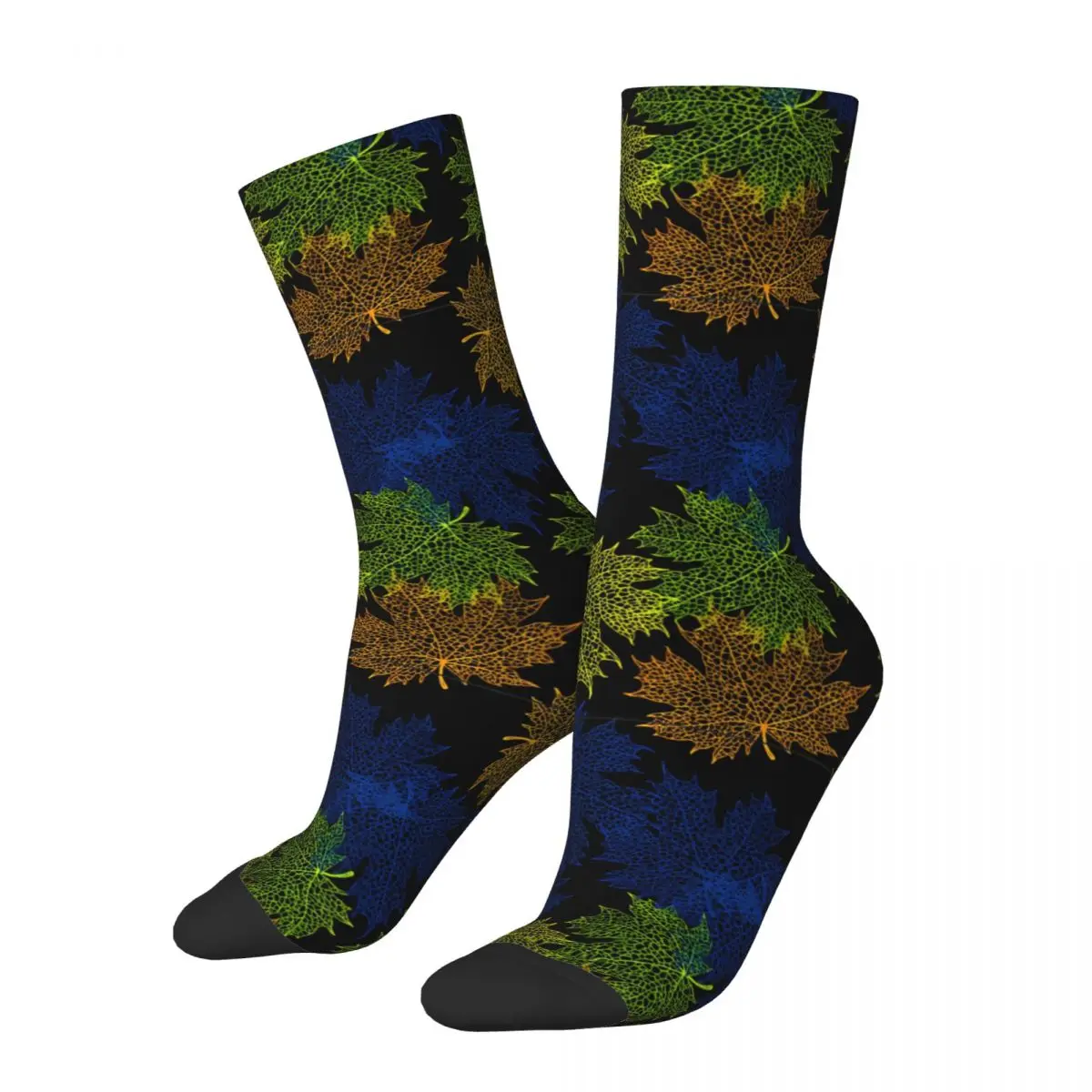 Calcetines de Hojas de arce, medias Retro de otoño, calcetines antibacterianos para hombre, calcetines de diseño cómodo para monopatín