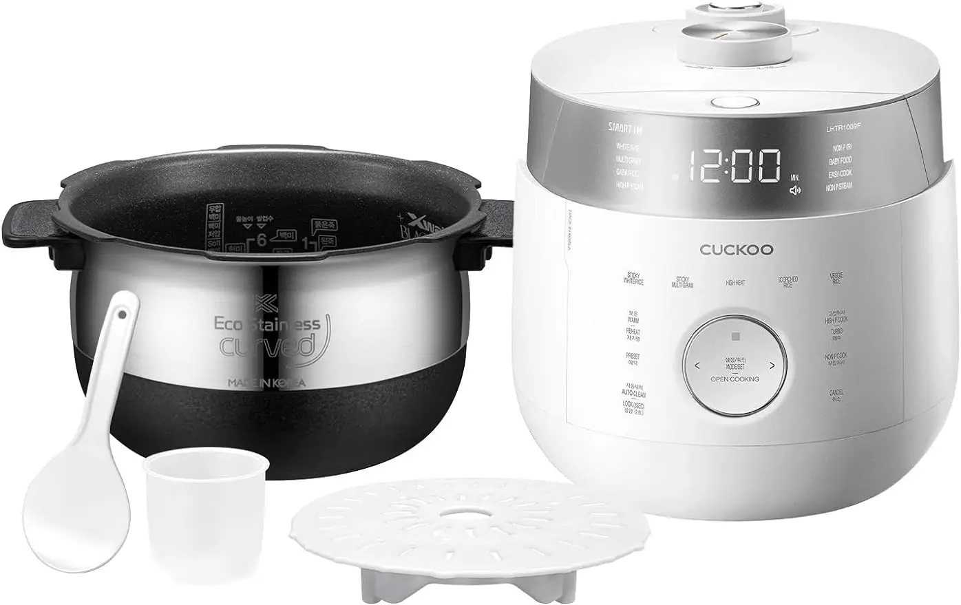 CRP-LHTR0609FW Small Stainless Steel Rice Cooker 6-Cup (Uncooked), 12 Cups (Cooked) with Induction Heating Dual Pressure,