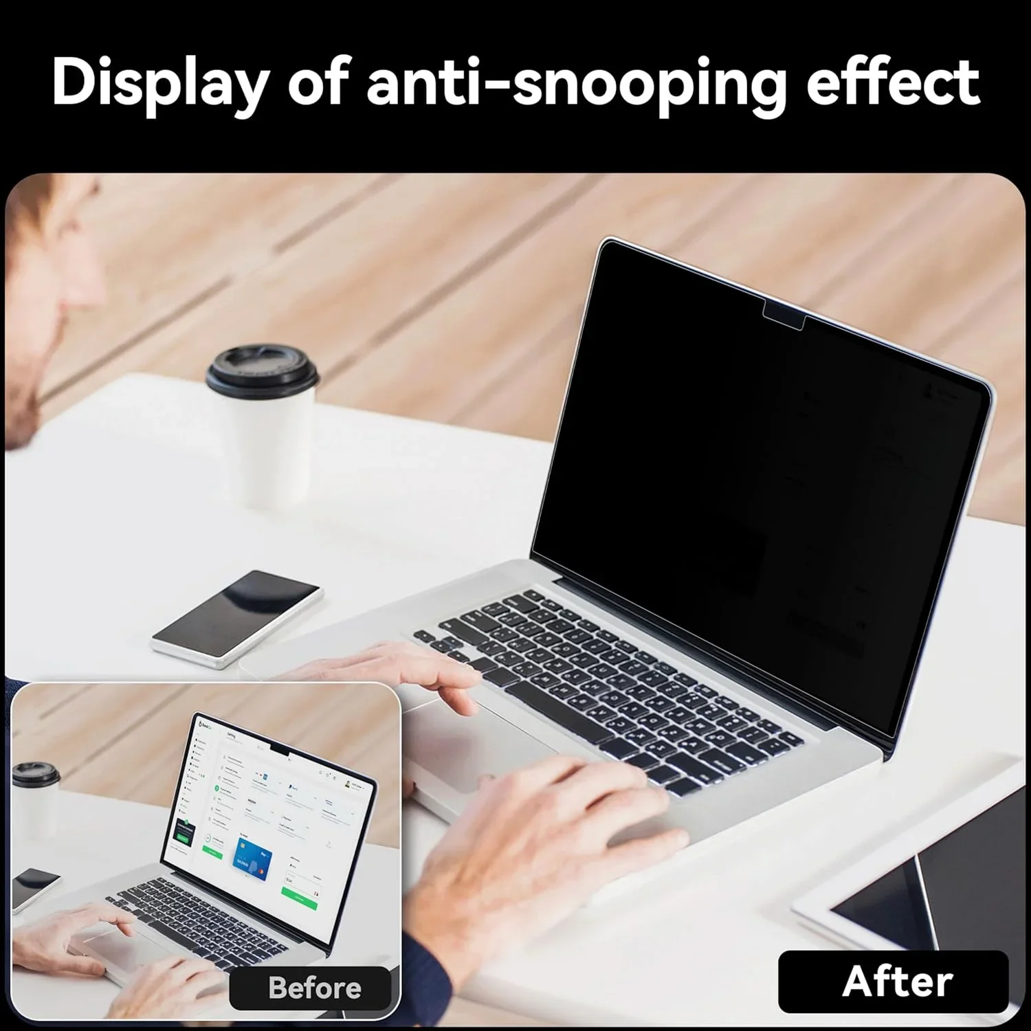 

Anti Peer Spy Privacy Monitor Filter Protective Film Kit For Macbook Screen Privacy Guard For Macbook Pro 14 M5 2025 Air 13.6 M4