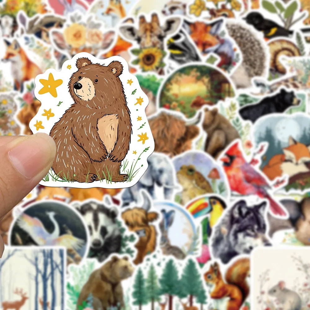 10/50pcs Cute Magic Forest Animal Decoration Stickers Aesthetic Decals DIY Diary Notebook Fridge Luggage Skateboard Car Sticker