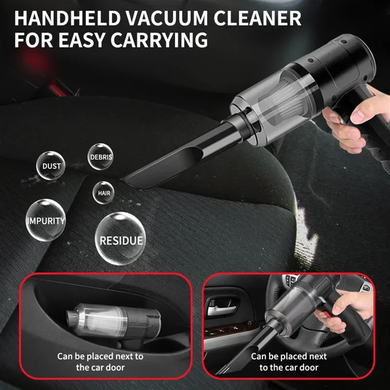 USB Charging 1200mAh Portable Small Vacuum Cleaner For Multi Purpose Vehicles Small Household Pump Handheld Car Vacuum Cleaner
