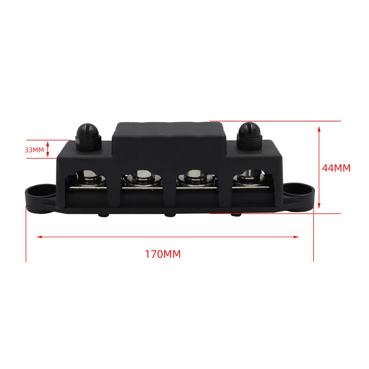 12V Power Distribution Block 250A Bus Bar Terminal Block with Cover 4 X 3/8