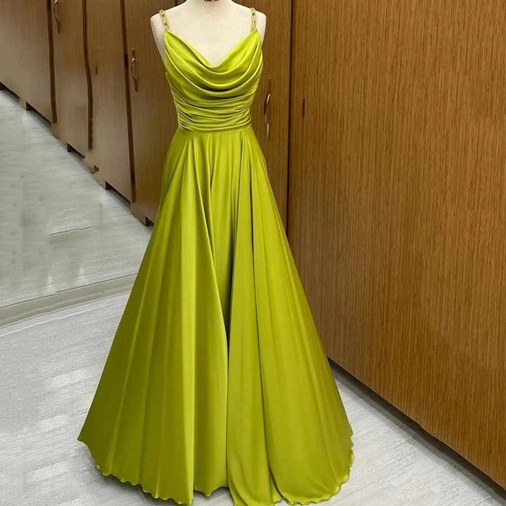 

Elegant Prom Dress A Line Spaghetti Straps For Women Evening Gowns Floor Length Party Dresses New Arrival Vestidos De Fiesta