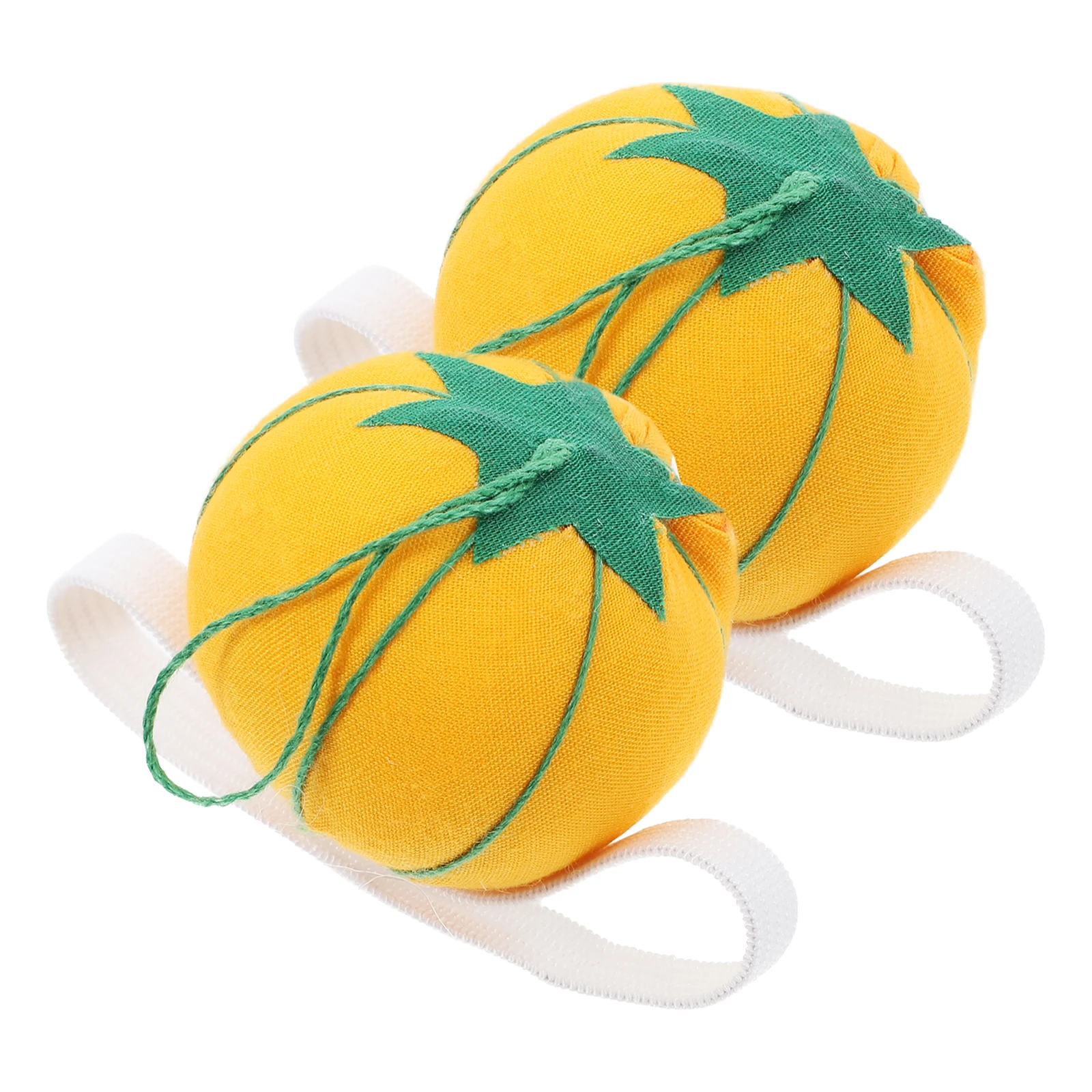 

2pcs Pumpkin Cushion Wristband Needle Pincushions Yellow Sewing Accessories Needle Holder Organizer Sewing Pin Cushion Gifts