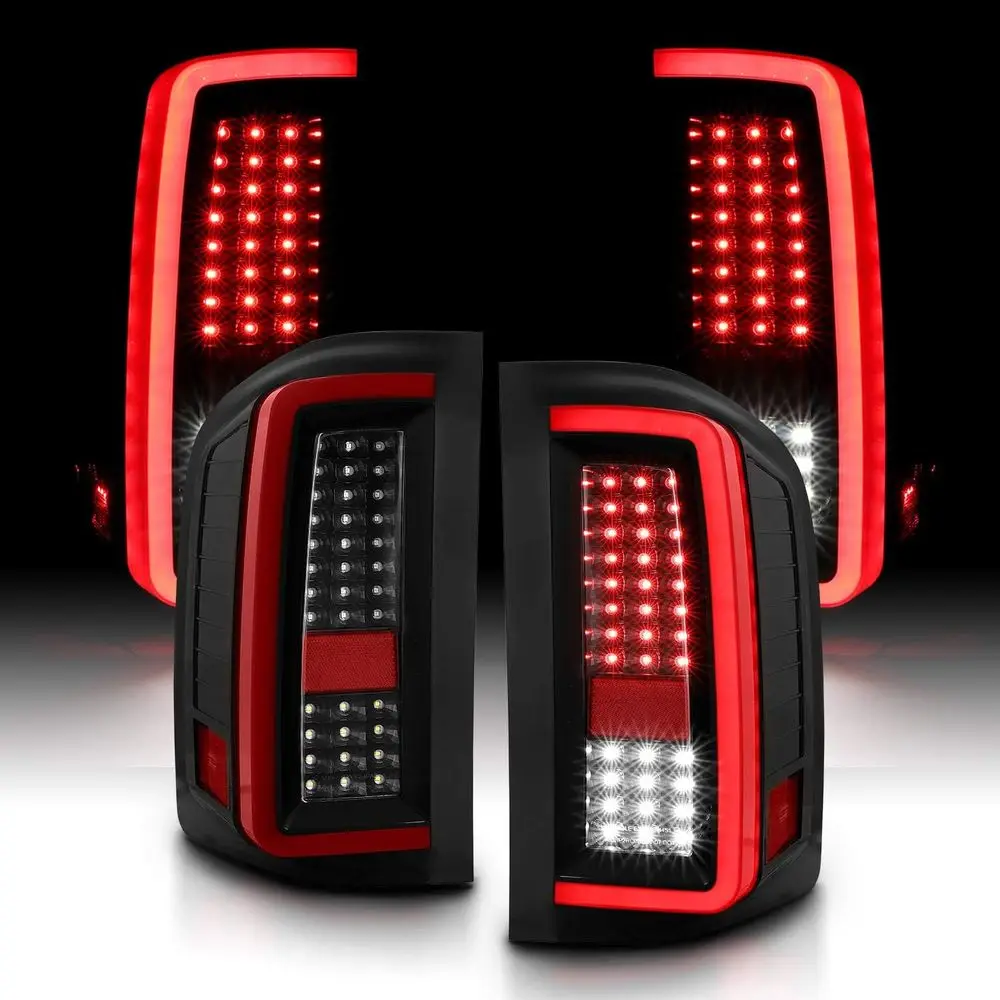 

Crystal Full LED Light Tube Replacement Taillights For 2007-13 Chevy Silverado 1500 2500HD 3500HD Pickup Truck Pair - Driver and
