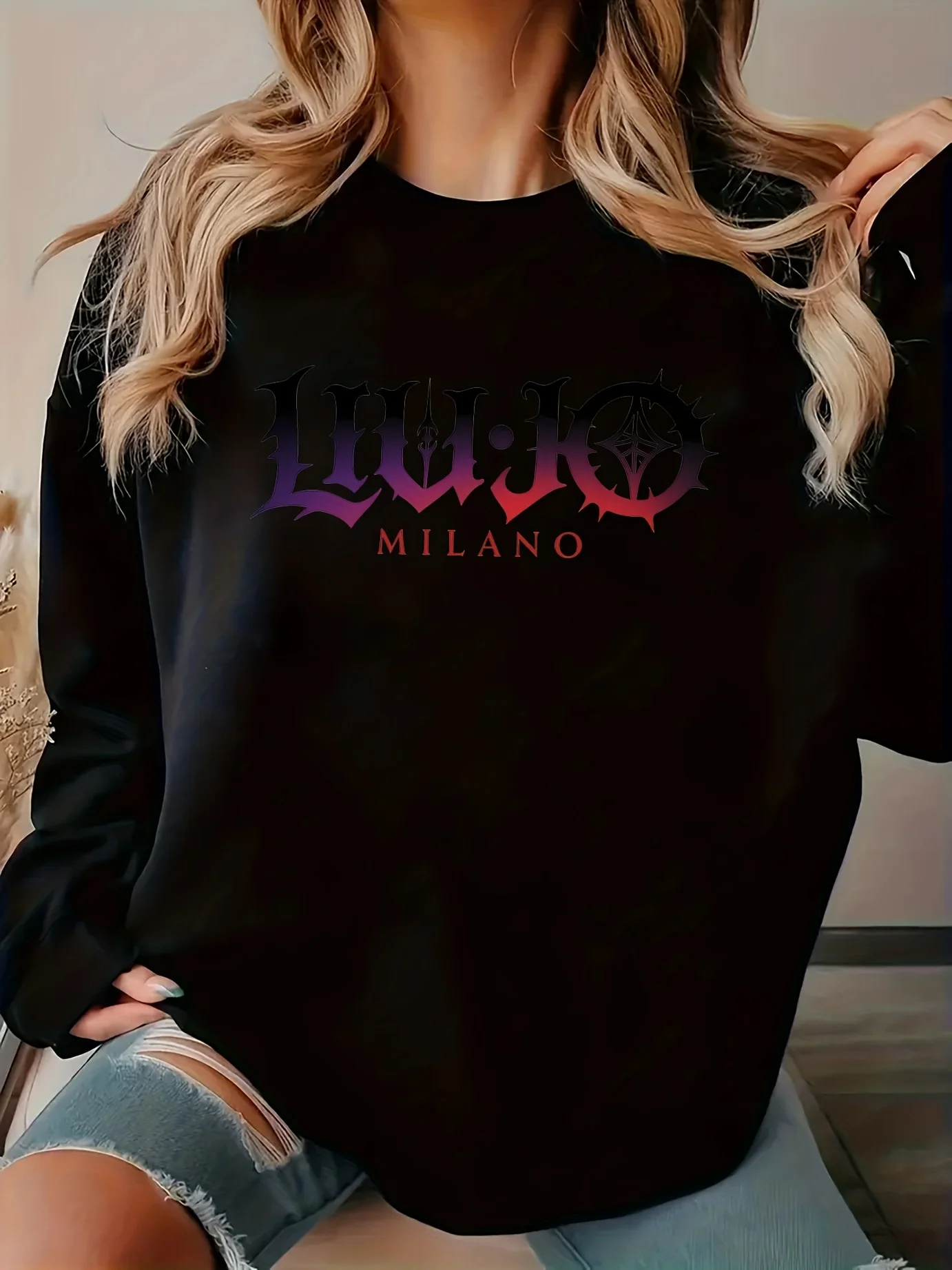 

Letter Graphic Printing Autumn and Winter Pure Cotton Men's and Women's Sweatshirts Outdoor Sports and Leisure Fashion Trend