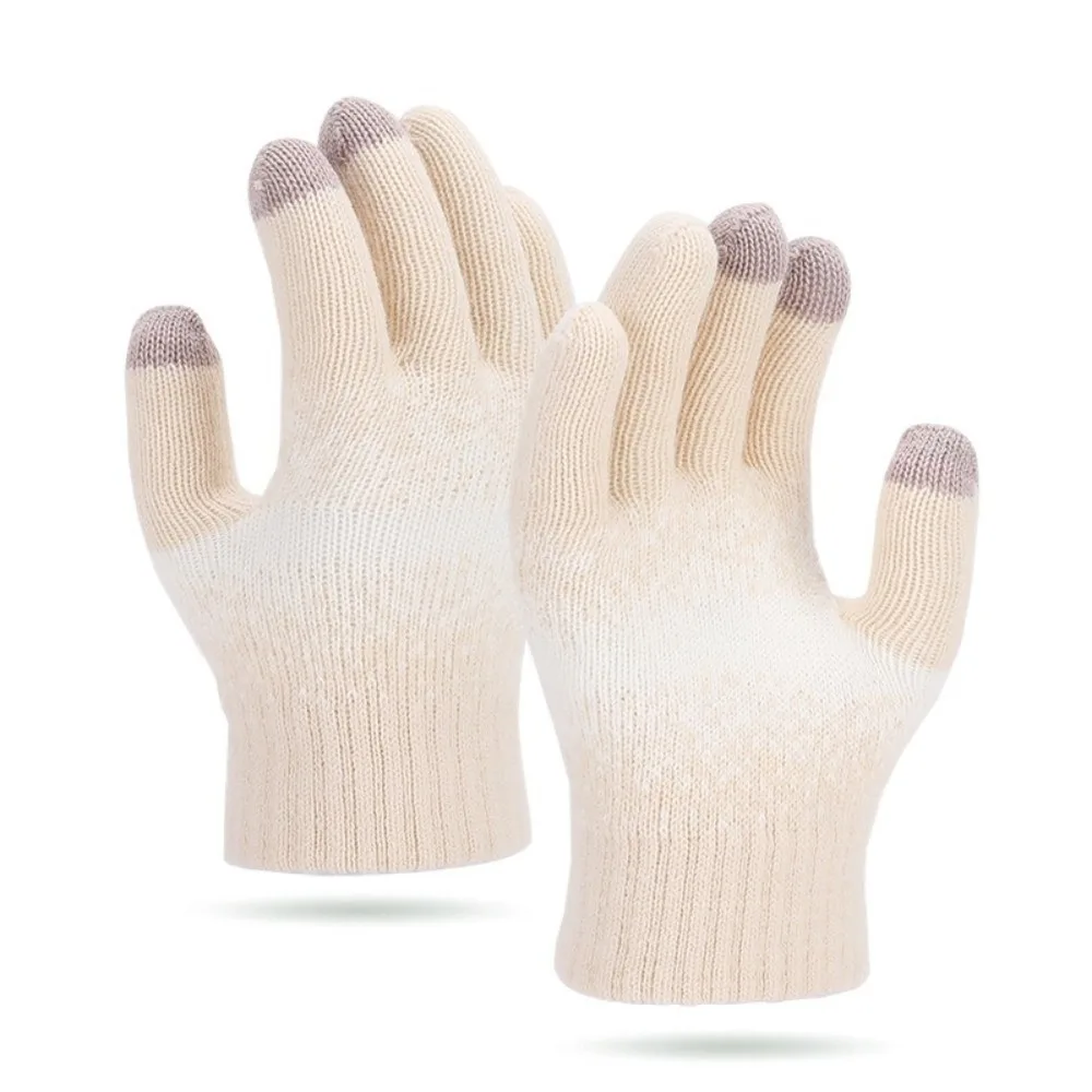 New Knitted Warm Gloves Touchable Screen Full Finger Touch Screen Gloves Windproof Cold Proof Gloves for Outdoor Cycling Skiing