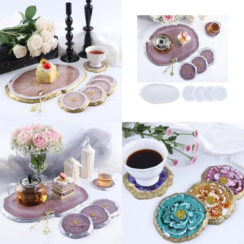 

5 шт. силиконовые формы для посуды неправильной формы, ювелирные изделия, форма для эпоксидной смолы, лоток для литья, форма для