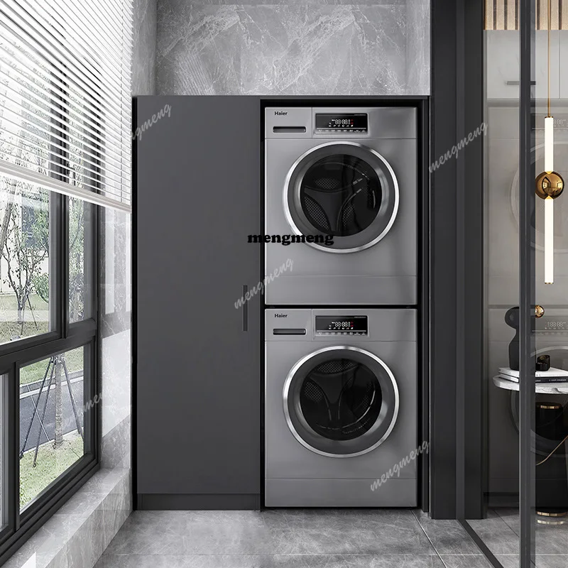 Modern simple double-layer machine superimposed dryer drum washing machine integrated balcony significant other combined cabinet