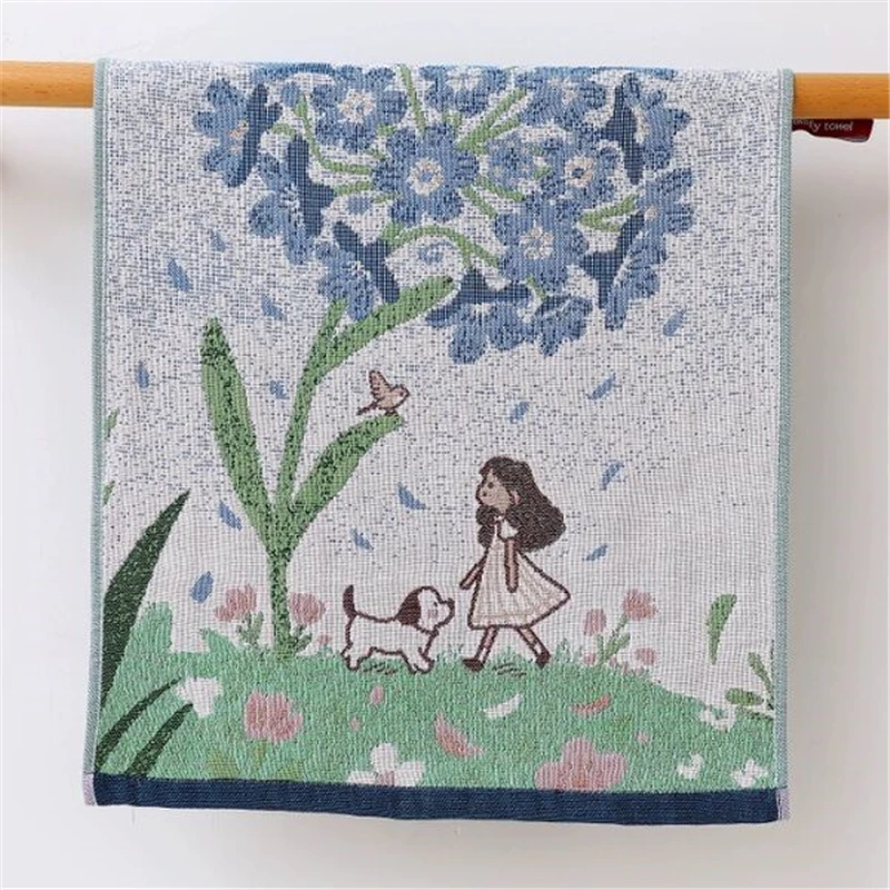 مناشف أطباق شاش قطنية كرتونية للمطبخ 35*40 سم رقيقة 4 قطع 9 أنماط