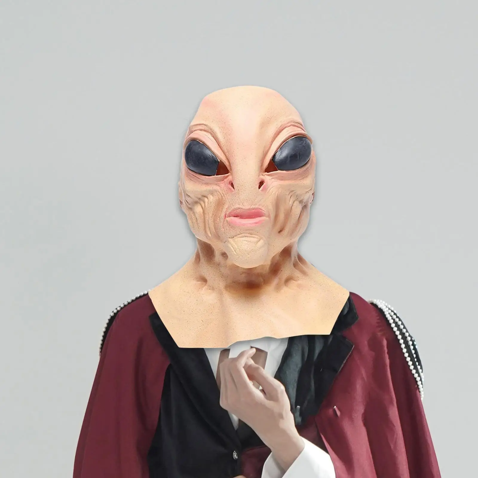 Latex Alien Mask Realistic - Topeng Alien Berbahan Lateks, Menutupi Seluruh