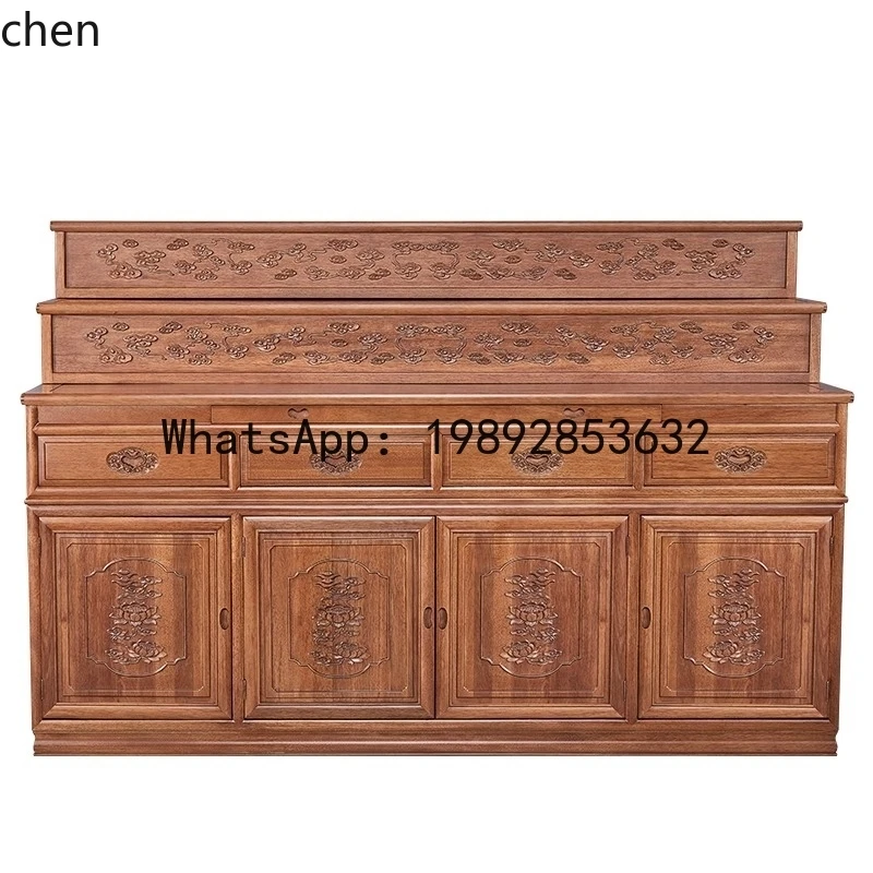YFY  Solid Wood Carved Multi-layer Altar Table for Home Use Tibetan-style Three-tier Buddha Altar