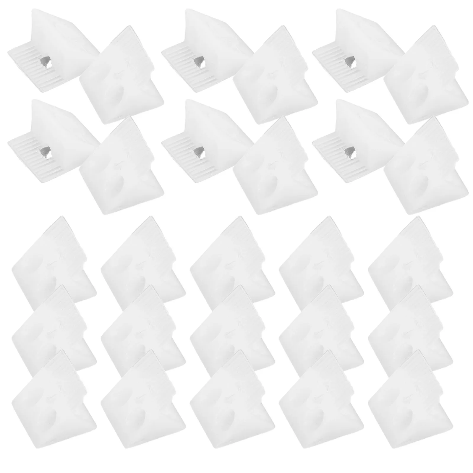 

100pcs Plastic Angle Code Brackets with Screws Repair Wedges for Wardrobe Shelf Support Stable Furniture Fixing