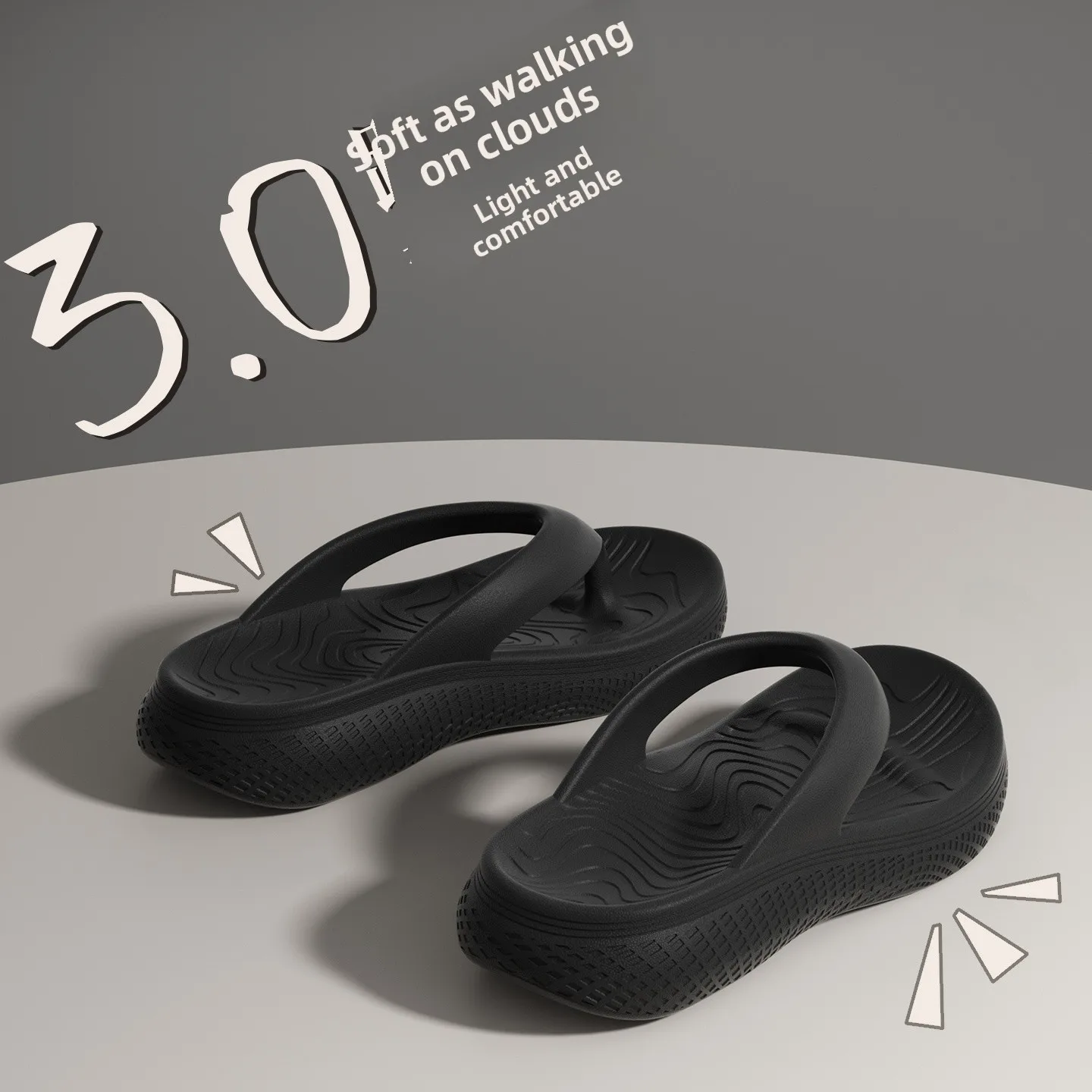 

Men's Beach Sandals Soft Bottom Slip-On Summer Outdoor Wear Anti-Slip Odor Control Arch Support Comfortable EVA Slippers