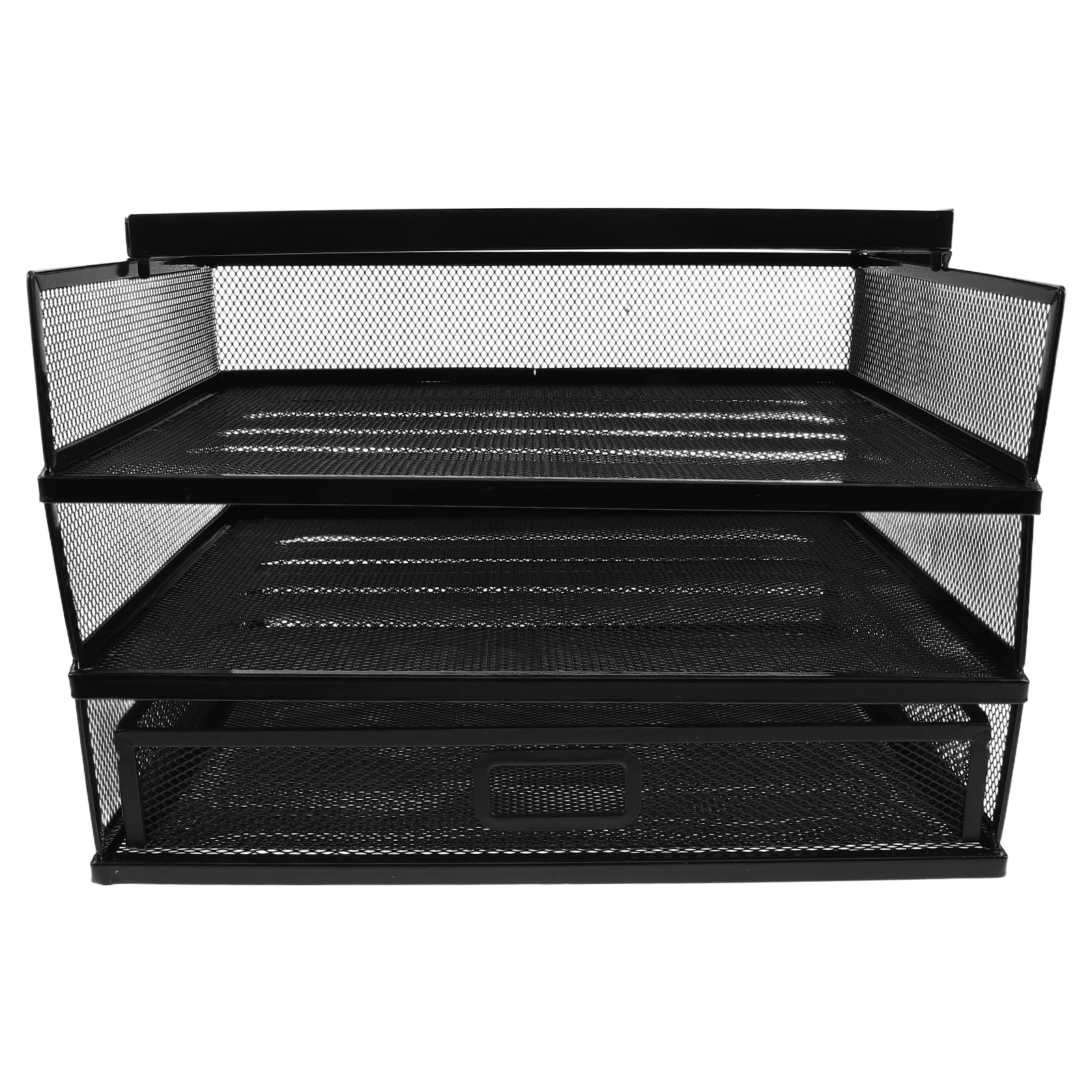 

3-Layer Drawer Type Metal Desktop File Organizer Rack Office Desk Storage Cabinet Document Holder Home Workspace School