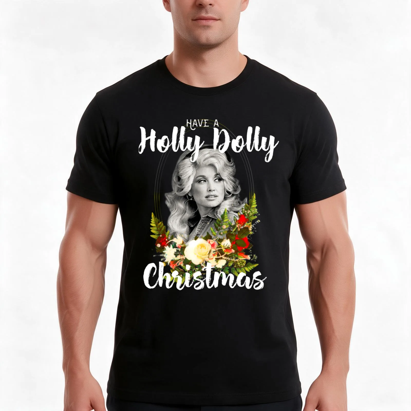 Have A Holly Dolly Christmas Ess T-Shirt Summer Casual Cotton Tee Oversized Streetwear Tops Vintage Graphic Print