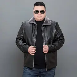 Oversize Real Leather Jacket Men Winter Natural Fur Coat Winter Sheepskin Fleece Thick Genuine Leather Jacket Man Large size 7XL